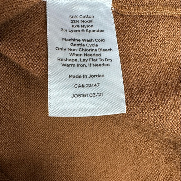 Talbots brown sweater Lightweight scoopneck chevron pattern Size Small petite - Picture 10 of 13